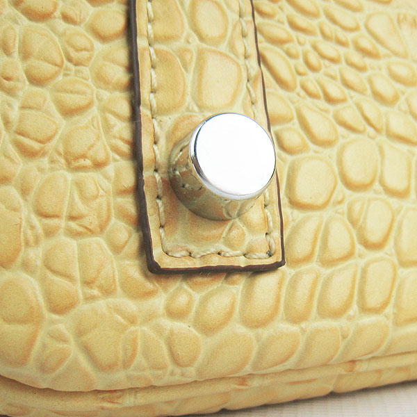 Replica Hermes Birkin 30CM Crocodile Veins Bag Yellow 6088 On Sale - Click Image to Close